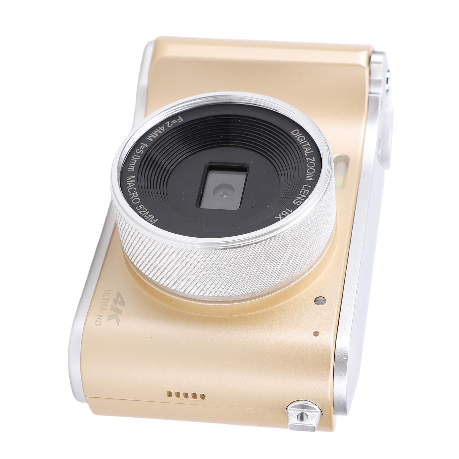 Generic Videocamera Digitale Professionale 4K con funzionalità Macro per Documentare i Traguardi, Batteria Ricaricabile, Bianco (GOLD)
