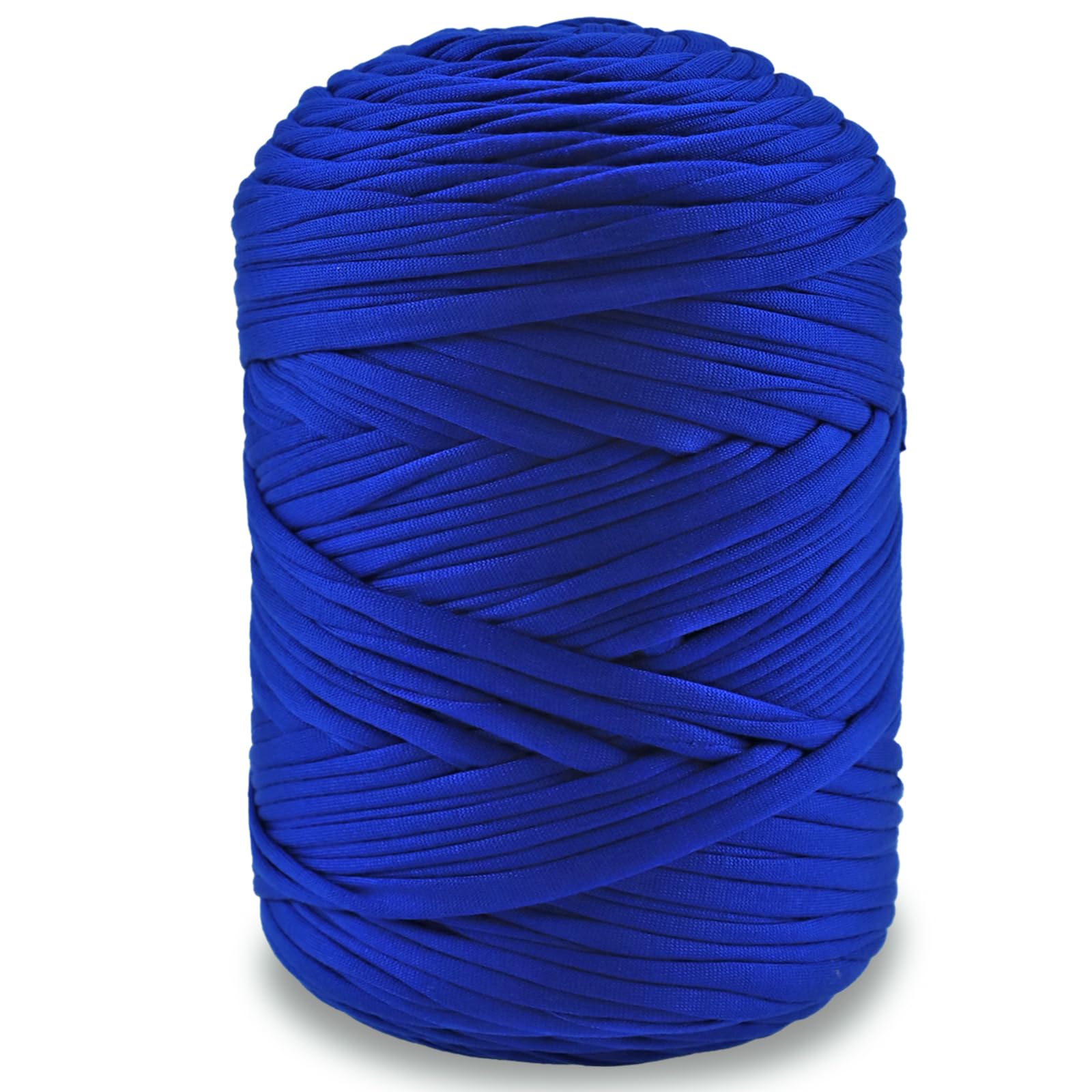 NOTIONSLAND400g T-Shirt Yarn Knitting Yarn Fabric Crochet Yarn for Bag, Basket, Blanket Home Decor - Sapphire Blue Soild Color Yarns