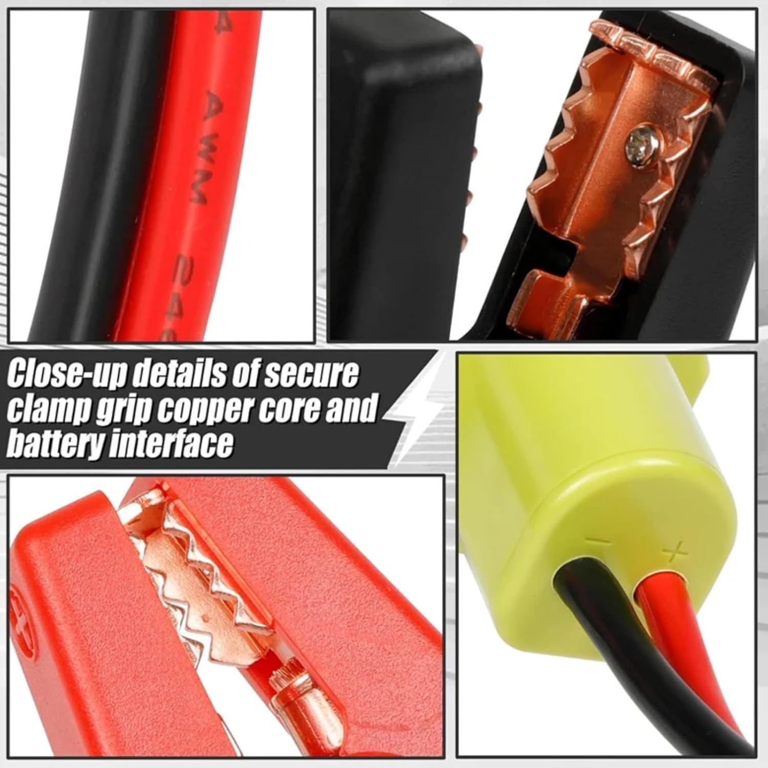 Jumper Cables Adapter for Ryobi 18V Battery Jump Starting Adapter Auto Booster Cable, 12AWG 5.9FT Portable Battery Jump Starter for Starting Car Light Vehicles(Batteries not included)