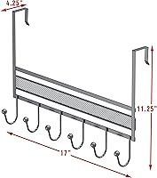 Vista 7 de Organizador de rejilla con 6 ganchos para la puerta DecoBros, en plata