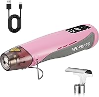 Vista 1 de WORKPRO 7.2V Mini Cordless Heat Gun, 680℉ Hot Air Gun with Reflector Nozzle, 3 Temp Settings - Cool Air, 302℉(150℃)/680℉(360℃), Fully Ceramic
