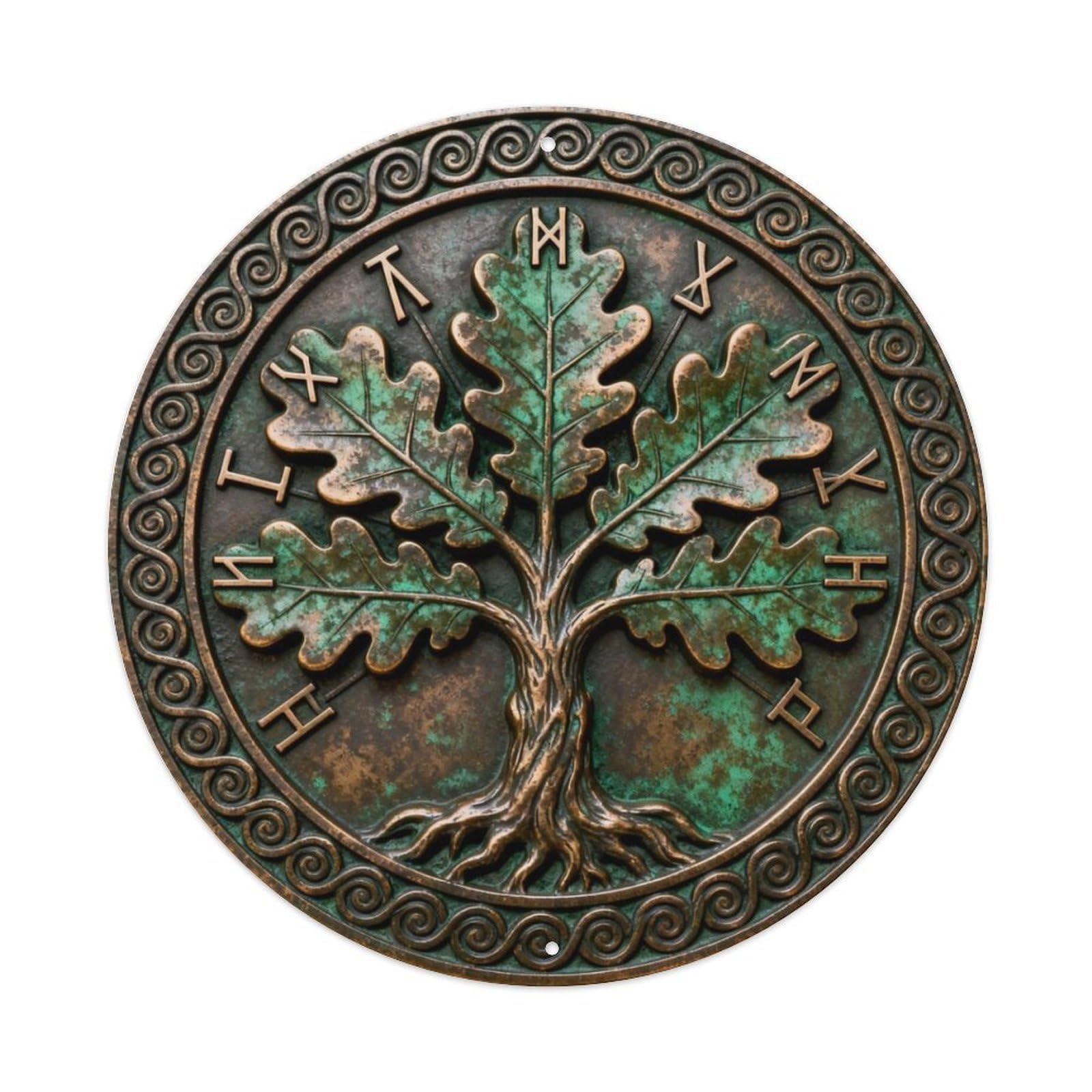 Celtic Oak Rune Wisdom Metal Tin Sign Plaque