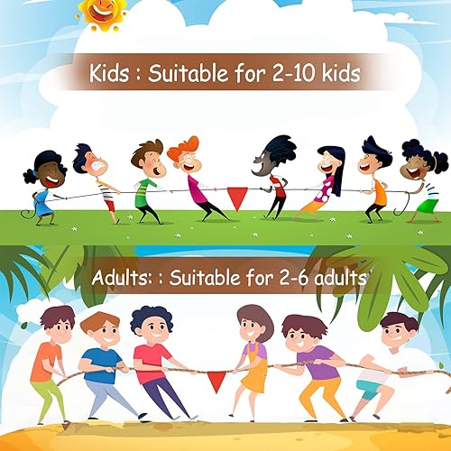Miniatura 7 de Juegos al aire libre, cuerda de tira y afloja para niños y adultos, juegos de fiesta de cumpleaños para reuniones familiares, juegos de picnic,