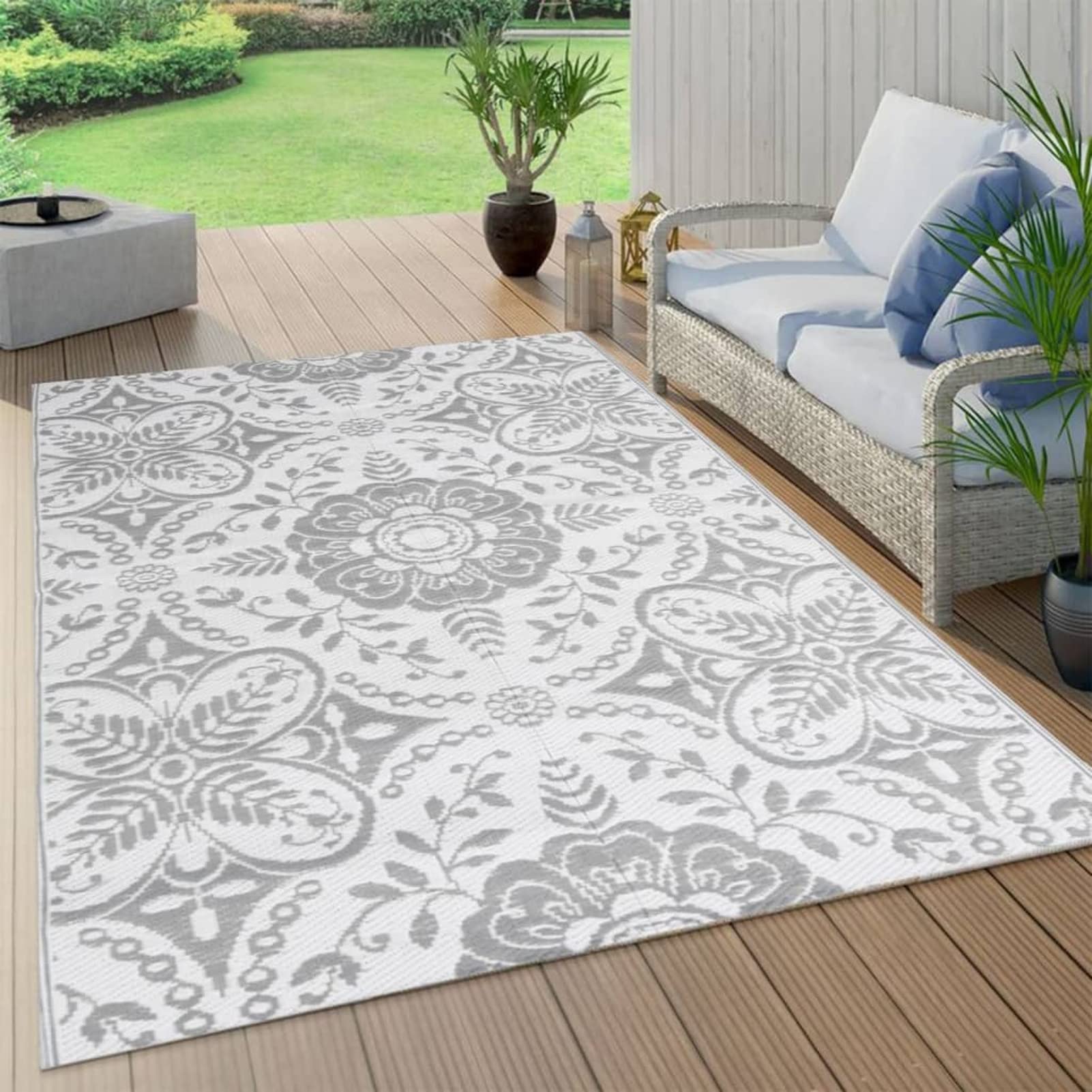 Tapis de terrasse ShGaxin gris pour sublimer vos salons de jardin d'été