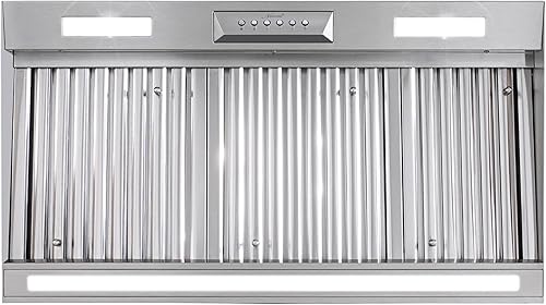 Miniatura 12 de Akicon Campana extractora de 30 pulgadas, 600 CFM con 4 velocidades, campana de estufa de conducto ultra silenciosa, luces LED de 3CCT y filtros