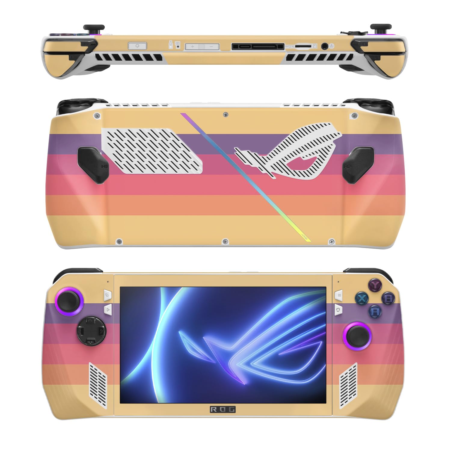 MightySkins Skin Compatible with Asus ROG Ally - Mellow Stripes | Protective, Durable, and Unique Vinyl Decal wrap Cover | Easy to Apply, Remove, and Change Styles