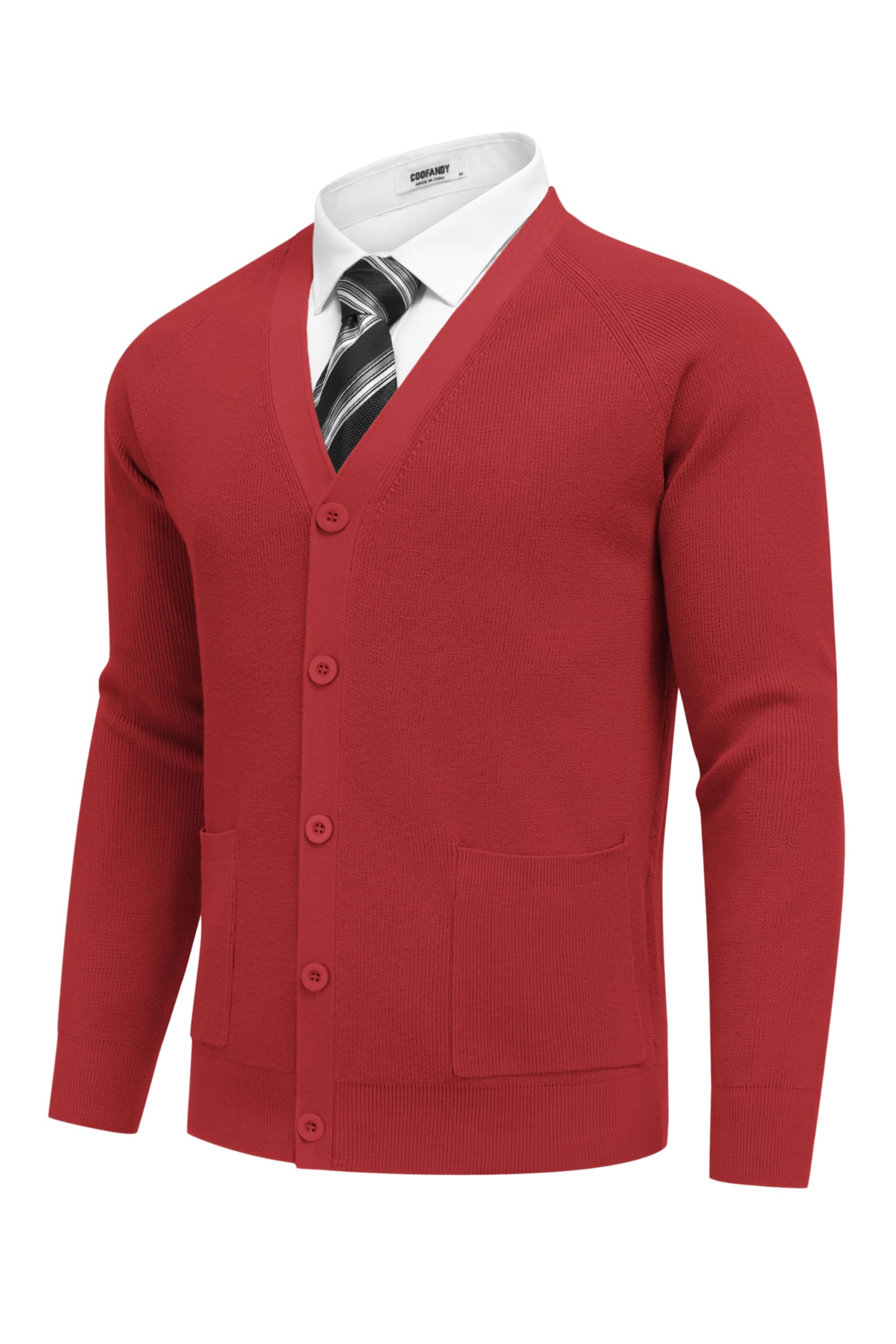 COOFANDY Cardigan da uomo a maniche lunghe casual scollo a V Button Down maglione lavorato a maglia con tasche
