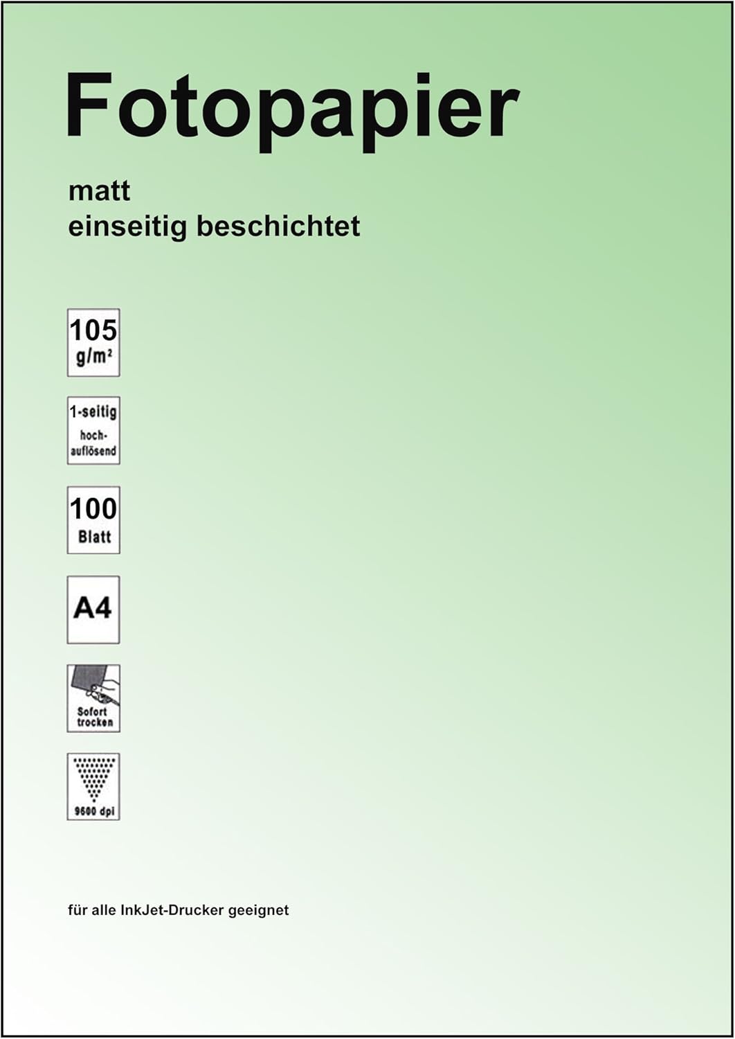 100 Blatt DIN A4-210x297 Mm 110g/m² Fotopapier Selbstklebend