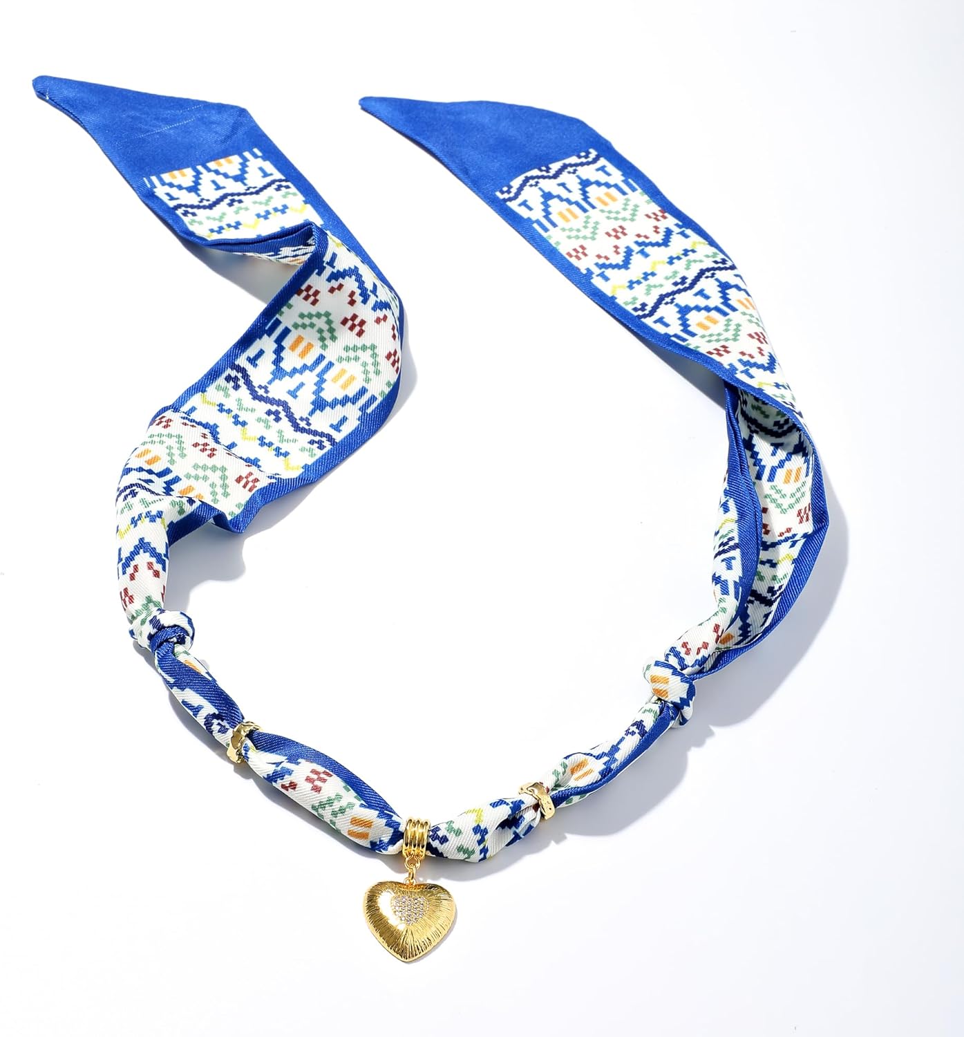 Scarf Necklace for Women Bandana Necklace with Gold Plated Pendant Heart,Cross,Moon, Fashion Jewelry Gifts - Image 7