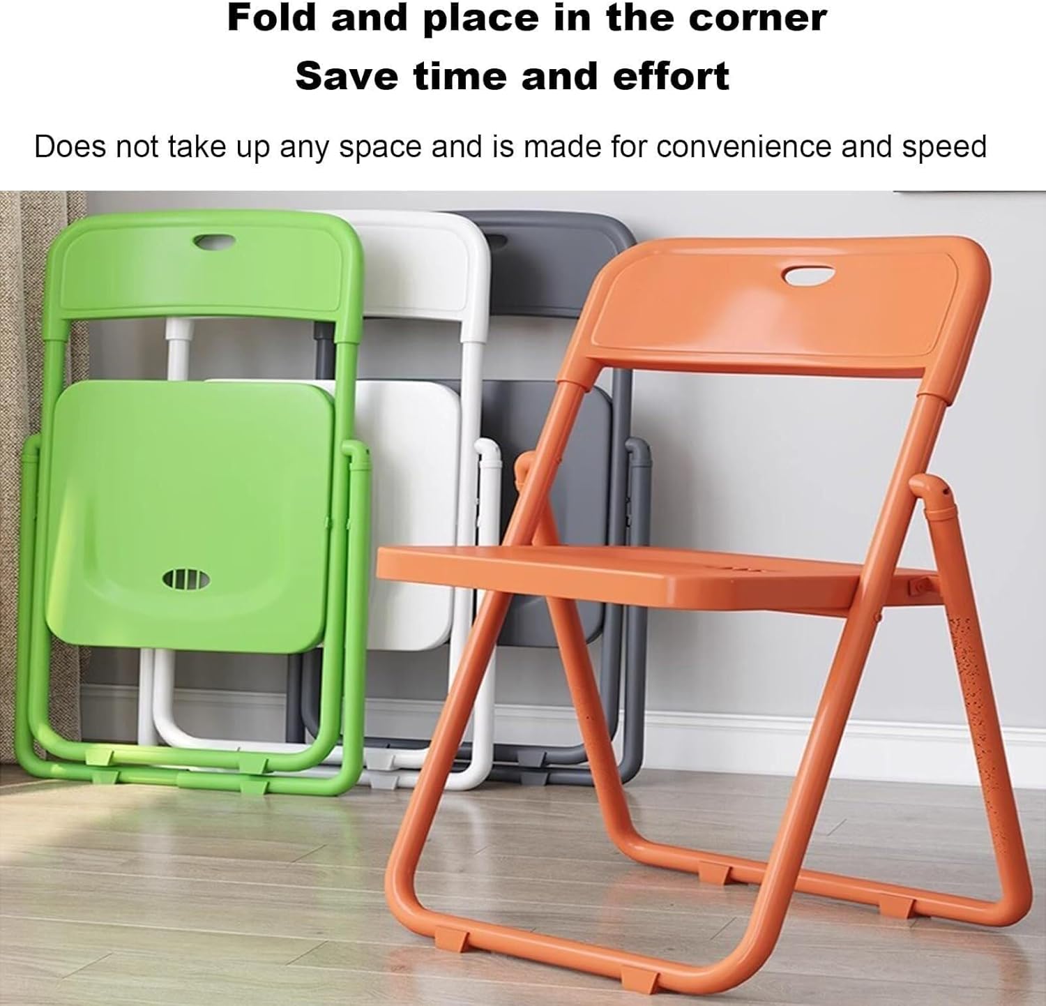 Plastic Folding Chairs - Pack of 1 Portable Folding Chairs for Dining, Office, Vanity, Makeup, Study & Home Soft Seating(Rojo)