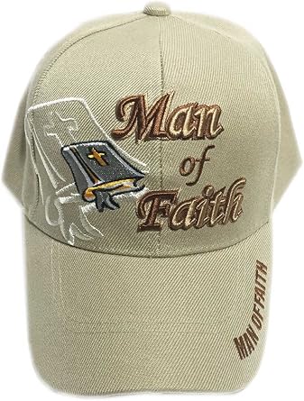 Aesthetinc 3D Embroidery Christian Bible Verse Man of Faith Jesus Christ Religious Baseball Cap