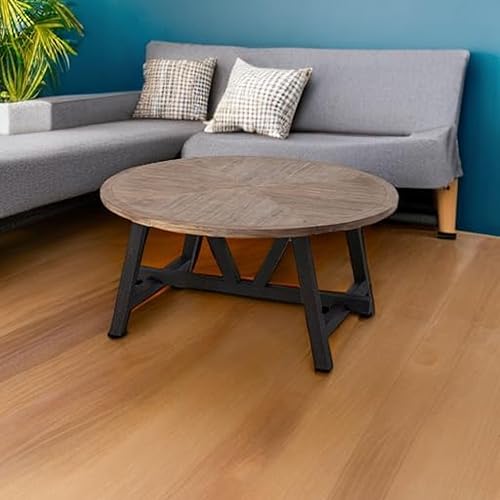 Miniatura 37 de Mesa auxiliar rústica de granja con estante de almacenamiento, mesa auxiliar francesa para familia, comedor o sala de estar, espacios pequeños, Mesa