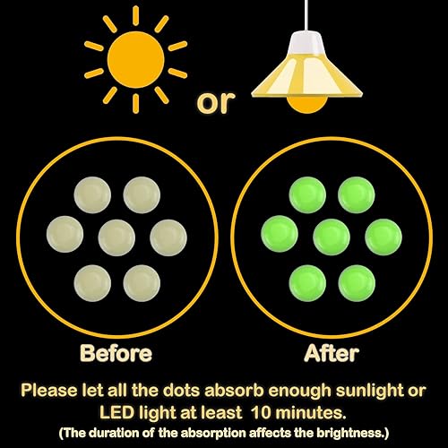 Miniatura 3 de 202 calcomanías de puntos abovedados que brillan en la oscuridad, calcomanías luminosas de pared para techo, diferentes tamaños, fluorescentes,