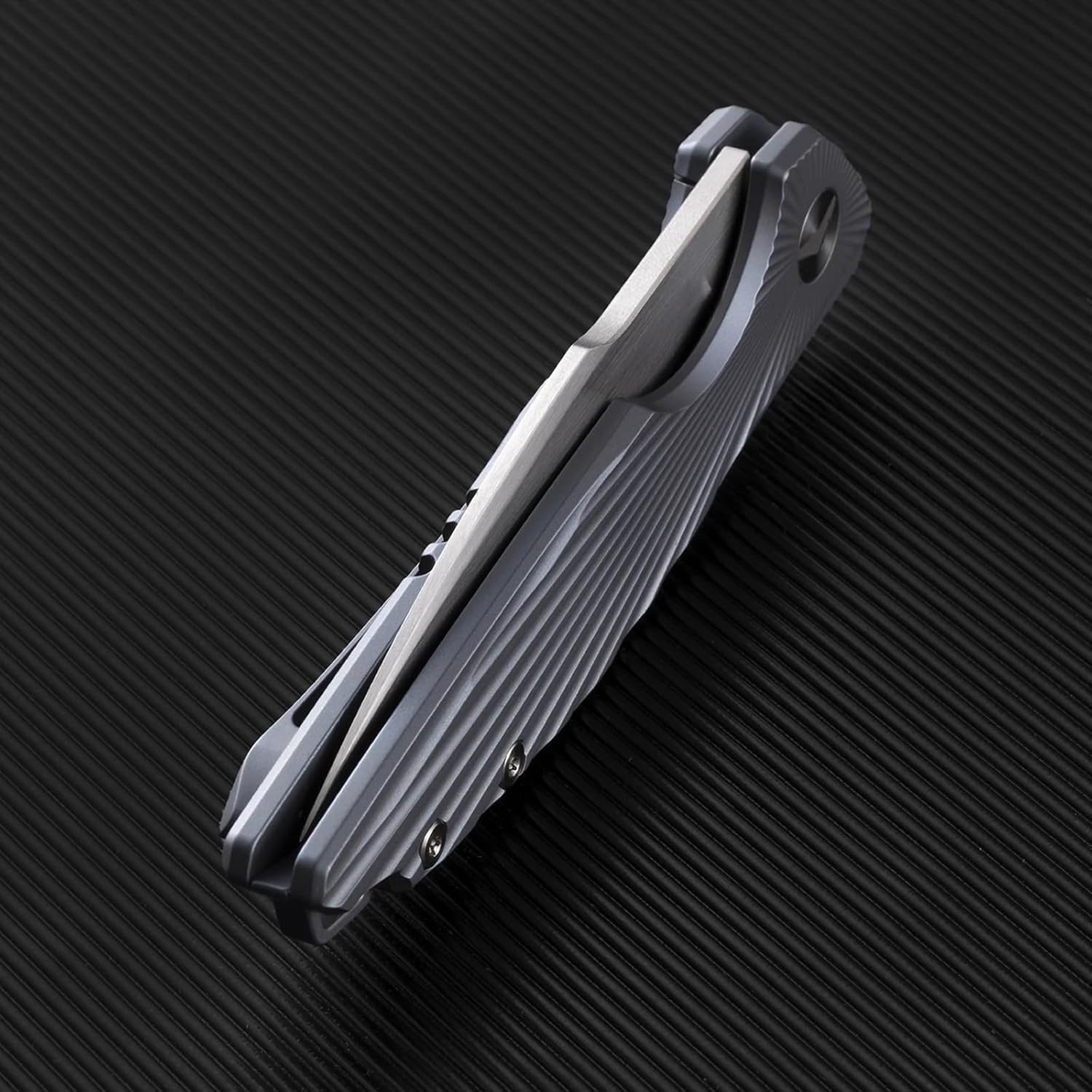 Folding Knife Pocket Knife EDC Knife with Clip Survival Knife Hunting Knife - M390 Steel Titanium Handle - Outdoor Hunting Survival Camping Knife with Sheath (Blue)