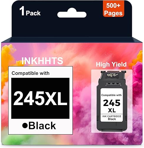 INKHHTS 245XL Ink Cartridge Replacement for Canon 245XL 245 Black Ink Compatible with Pixma MX490 TR4520 TR4527 MG2522 MX492 MG2520 TS302 TS202