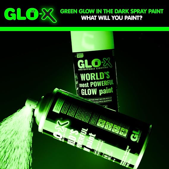 Ultimate Green Glow In The Dark Spray Paint Pack! Neon Green Glow In The Dark Spray Paint & Base Coat Bundle