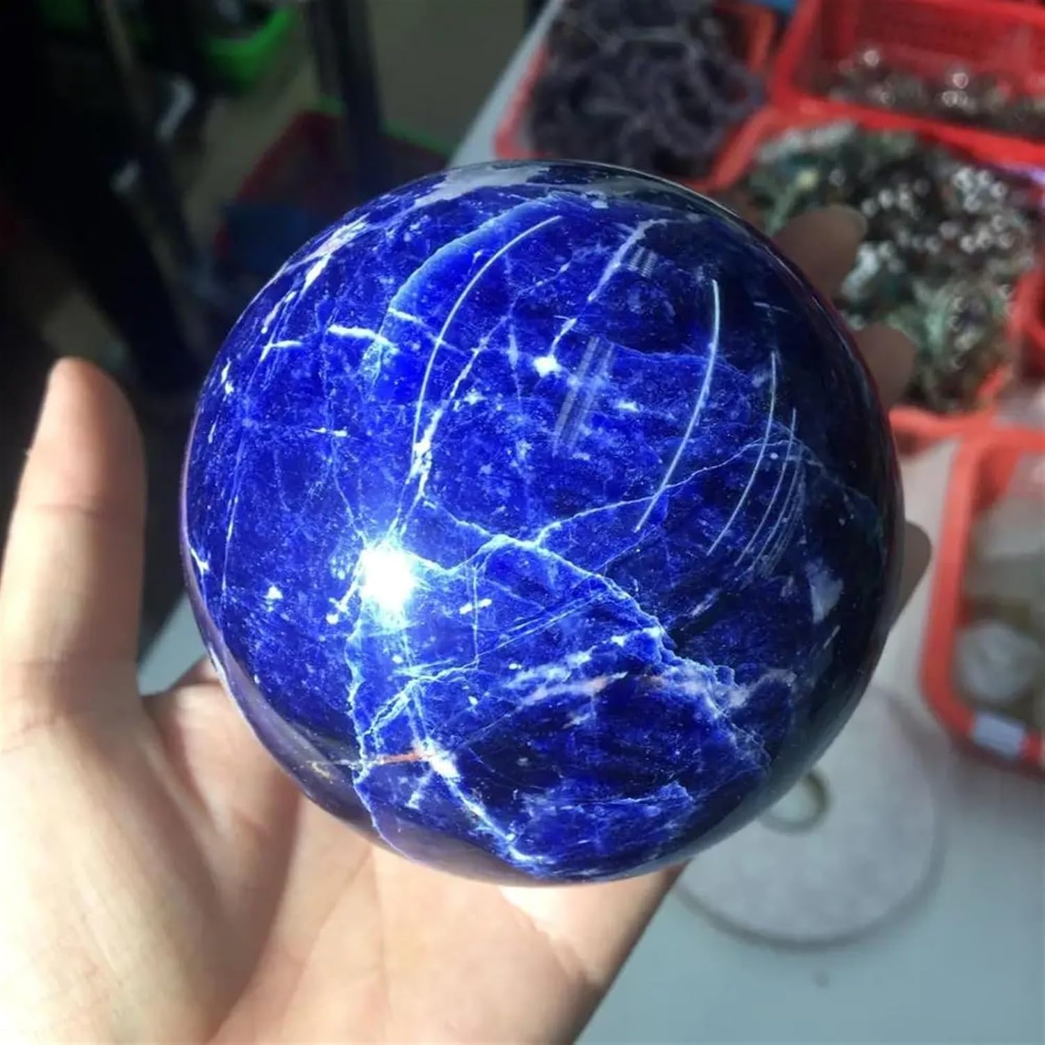 Bluestone Crystal Ball Crystal Ornaments (Size : 1400-1500g)