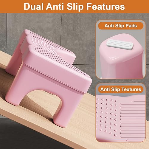 Vista 26 de Taburete de inodoro, taburete de excremento para baño, taburete de excremento de pies para adultos, banco portátil de sentadillas de viaje