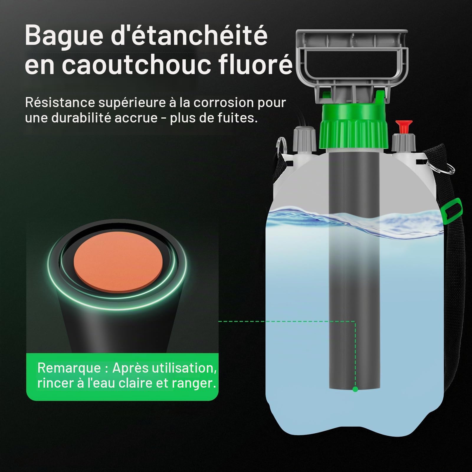 VIVOSUN Pulvérisateur à Pression 4L avec 3 Buses Dont Laiton Réglable, Tuyau 127 cm et Valve de Sécurité pour Désherbage, Traitement des Plantes & Entretien de la Pelouse