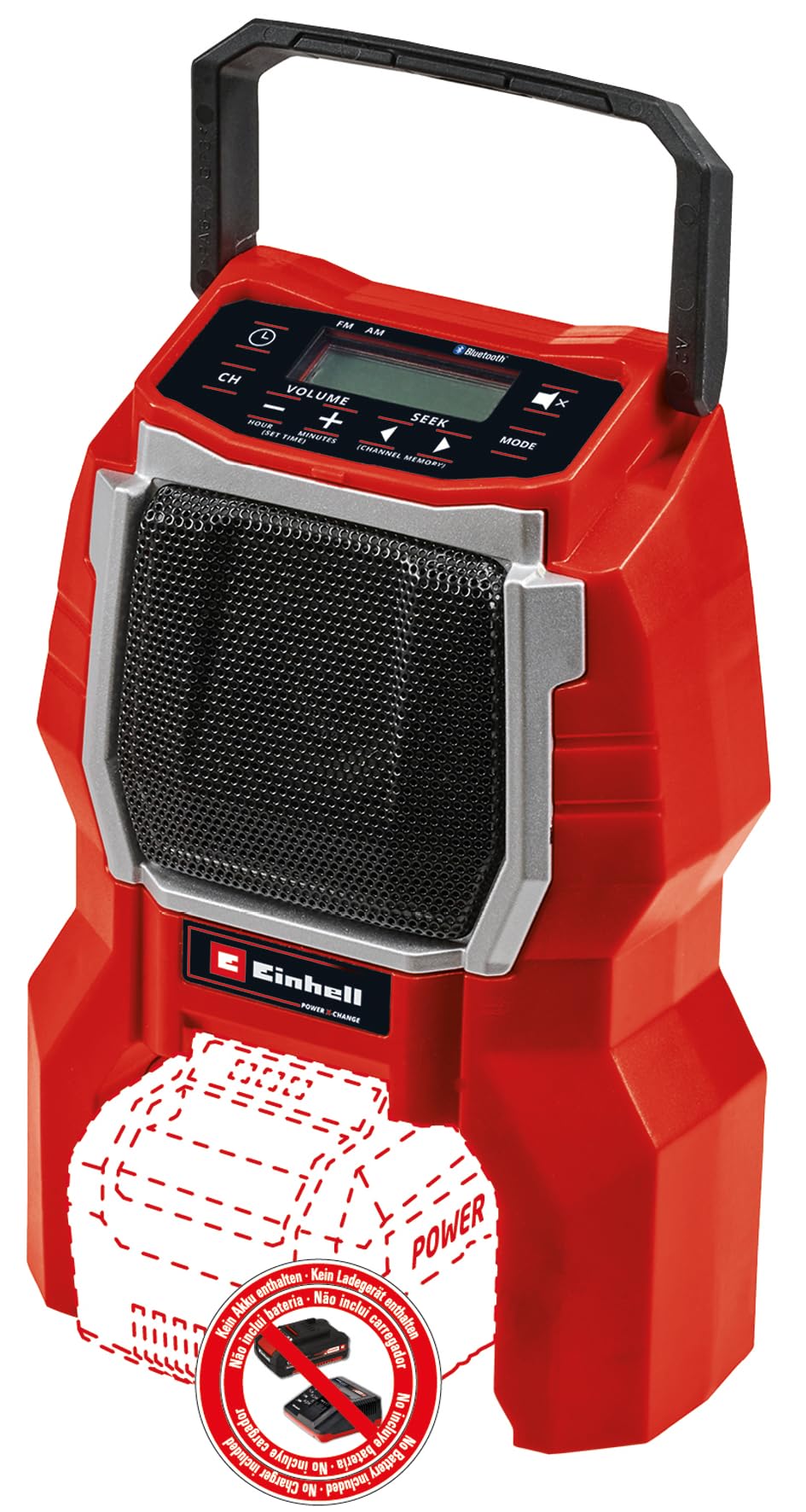 Einhell Akku-Radio TC-AR 18 Li - Solo (Lithium Ionen, 18 V, Power X-Change, AM/FM, Bluetooth, ohne Akku und Ladegerät)