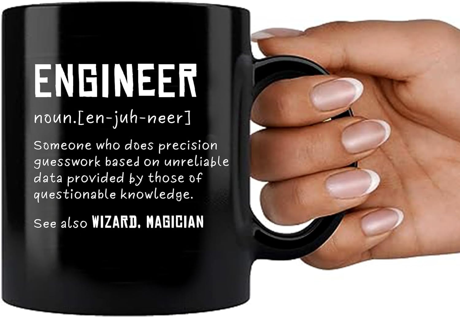 Panvola Engineer Definition Someone Who Does Precision Funny Engineer Gifts For Engineering Students Teachers Computer Civil Mechanical Electrical Software Engineer Ceramic Mug 11 oz (Black) - Image 6