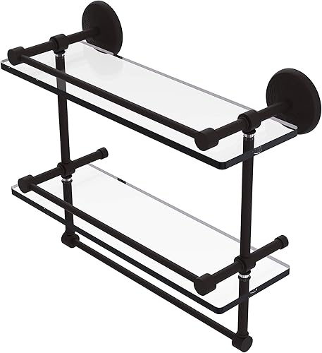 Allied Brass MC-2TB/16-GAL-ORB Mc 2 Tb Gal Inch Gallery Double Towel Bar Glass S