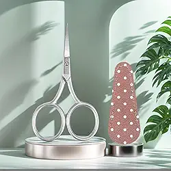 Tesoura de rosqueamento afiada pequena prata de 9 cm para cortar artesanato de costura e trabalho de artesanato com bainha protetora