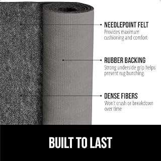 Gorilla Grip 2x3 FT Rug Pad: 1/4 Inch Thick Slip-Resistant Felt & Rubber Gripper, Protects Hardwood Floors, Cushioned Non-Slip Under Rugs