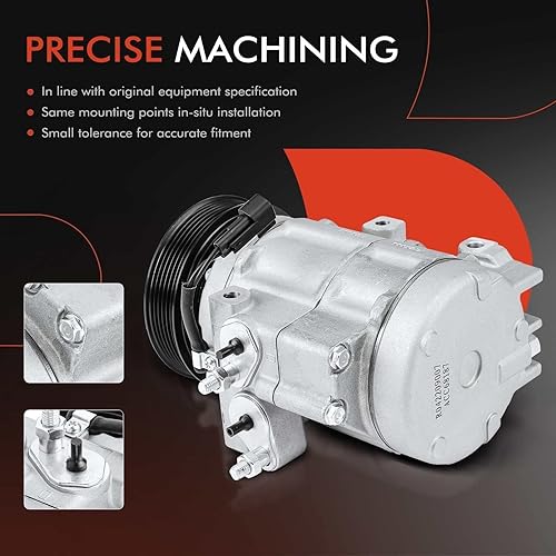 Miniatura 5 de A-Premium Compresor de CA con embrague compatible con Ford Explorer 2006-2010 4.0L y Mercury Mountaineer 2006-2010 4.0L, estilo FS20, 6PK