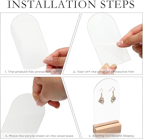 Miniatura 3 de Yulejo Soporte de exhibición de aretes de acrílico, soporte de joyería para venta al por menor, soporte para aretes de acrílico, soporte de acrílico