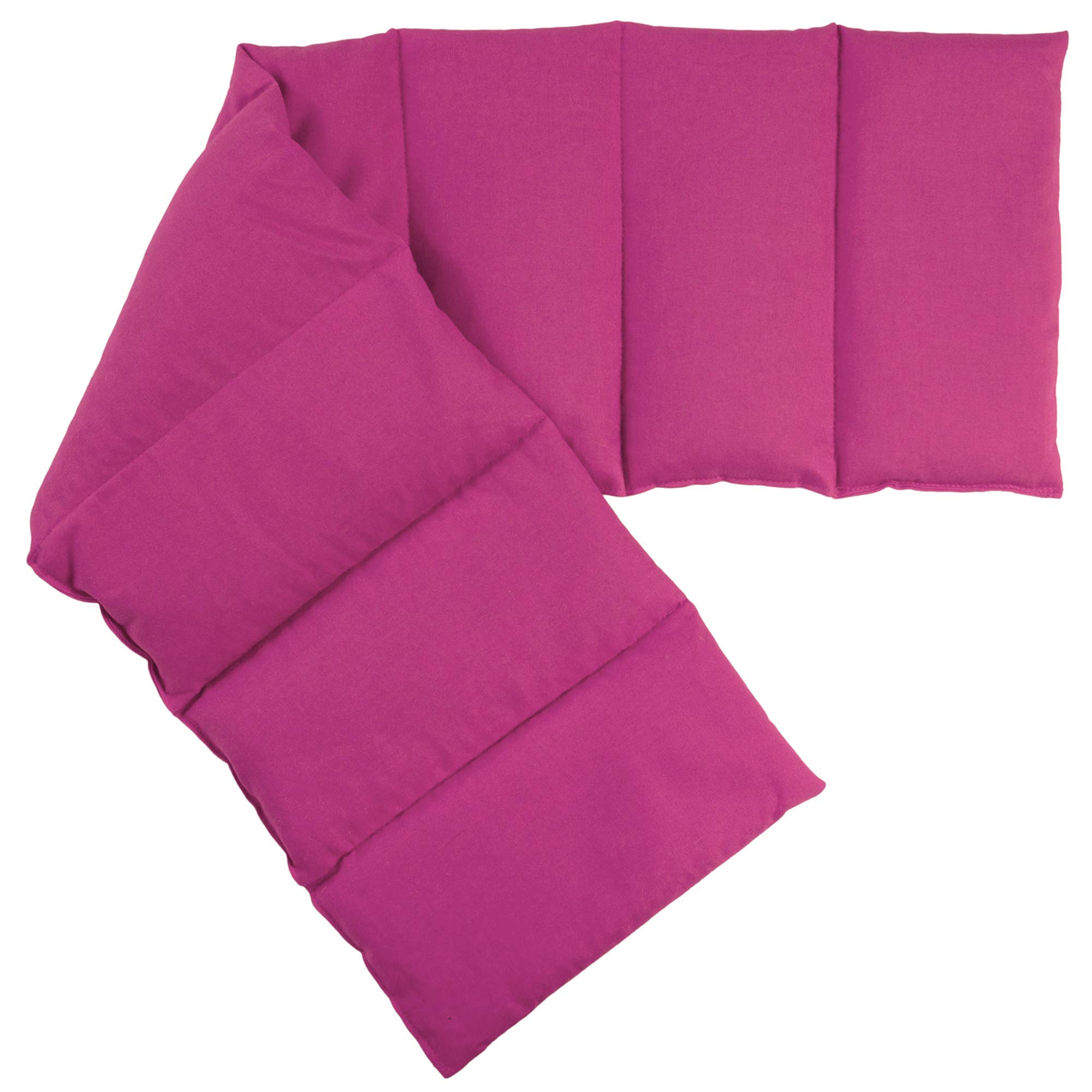Cuscino termico - Cuscino con semi di uva, 75x20cm. Cuscino riscaldabile per la schiena, il ventre e molto altro, con 8 compartimenti. Terapia caldo e freddo (fucsia)