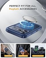 Vista 137 de Miracase Funda magnética para iPhone 14 de 6.1 pulgadas, protector de pantalla de vidrio templado integrado + protector de lente, compatible