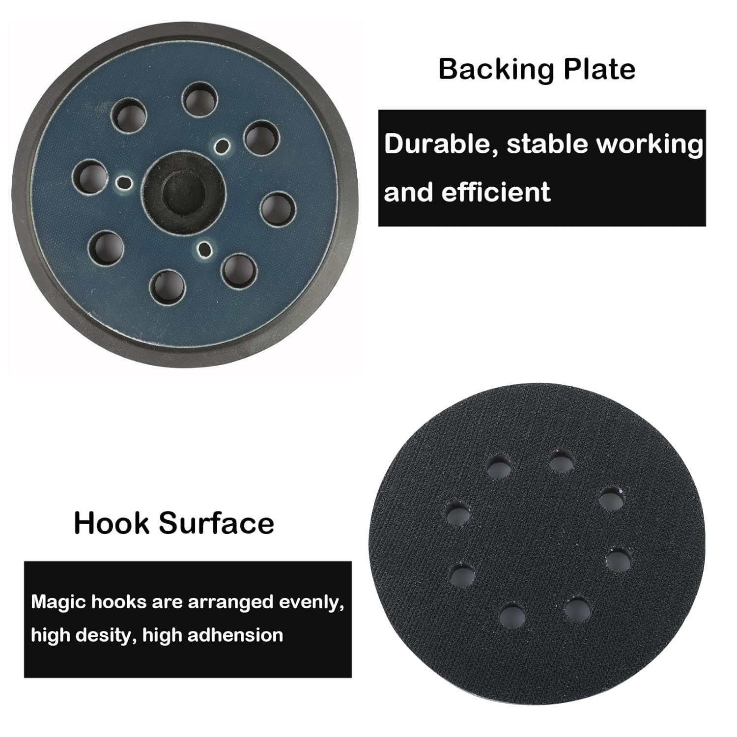 5 Inch Random Orbital Sander Replacement Pad, Replacement Compatible with DeWalt DW420, DW421, Dw423, DW426, D26451, D26453 with 8 Hole Hook Loop Foam & Sanding Backing Pads Sanding Discs