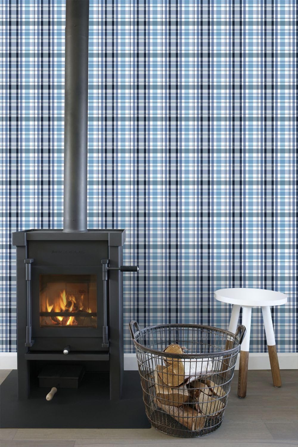 ESTAhome tapeta romby niebieski 53 cm x 10.05 m