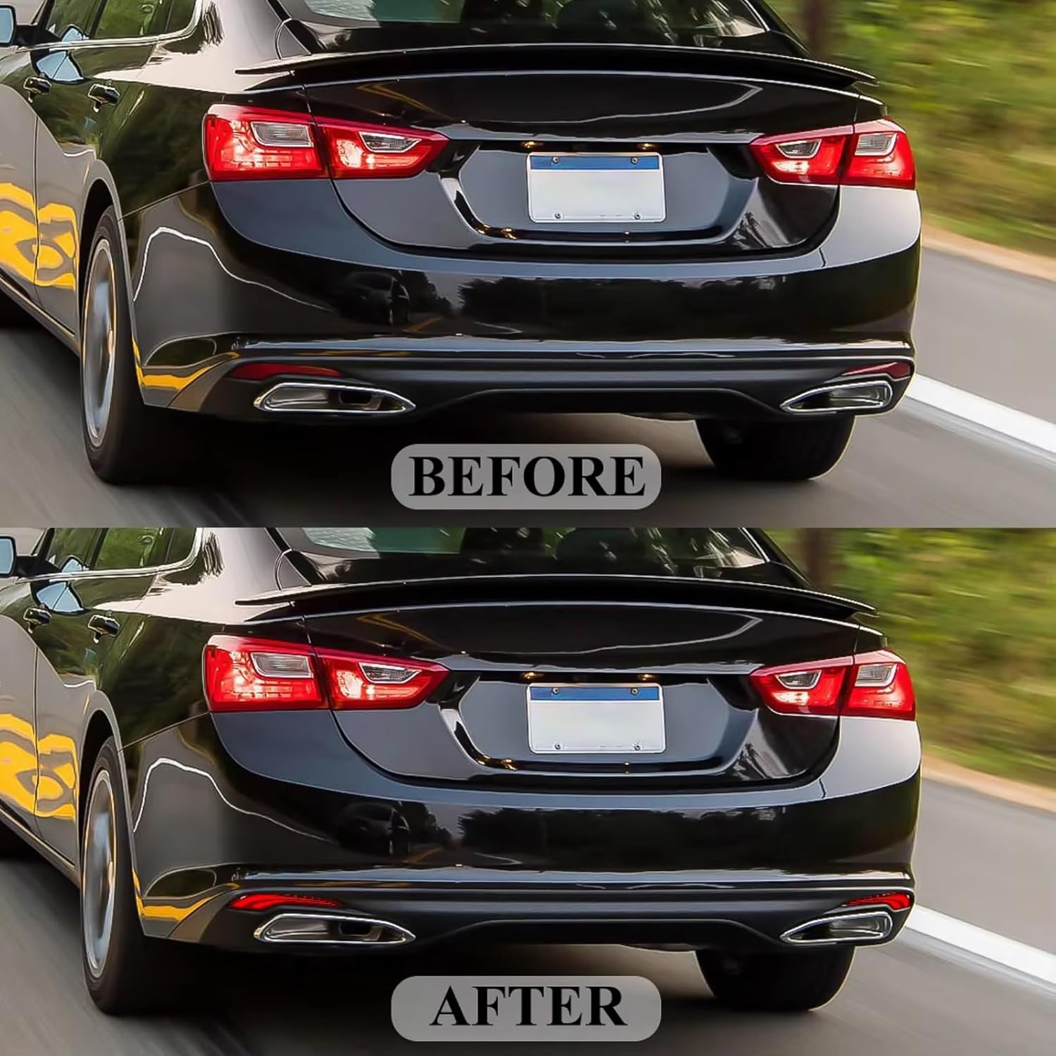 Rear Bumper Tailgate Reflector Compatible With Chevrolet For Malibu XL 2019-2021 2022 2023 Car Accessories Warn Brake Dynamic Turn Signal Rear Bumper Reflector Light(B/Smoked)