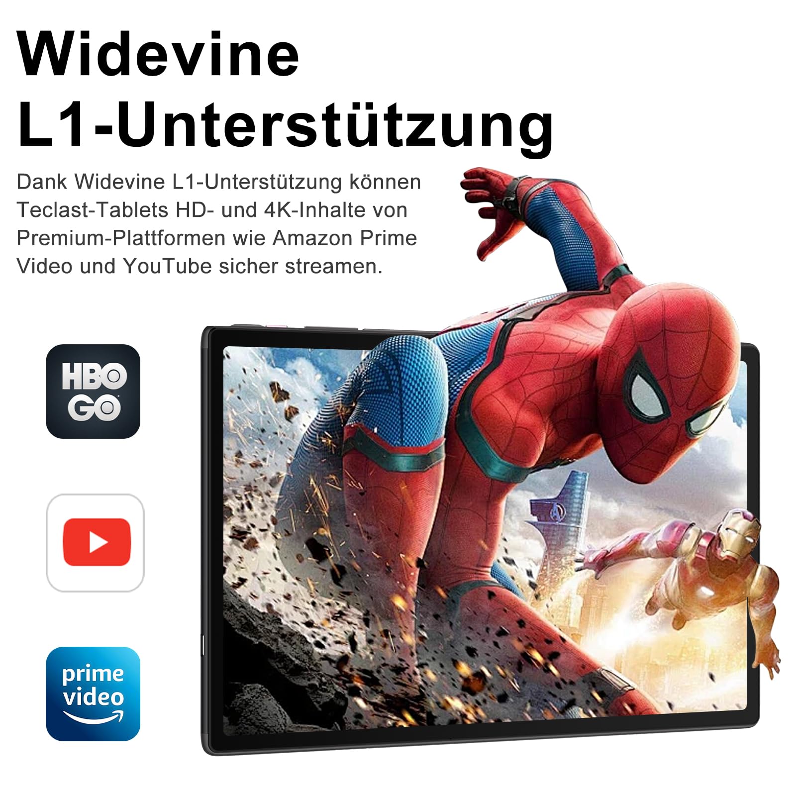 2026 Neuestes Android 15 Tablet 【30 GB RAM + 128 GB ROM+2TB】【Gemini AI】10.1 Zoll, , Widevine L1, Octa Core, 8000 mAh, 8 MP + 5 MP, BT 5.0, GPS,GMS,Tablets mit Maus, Tastatur und Schutzhülle-Schwarz