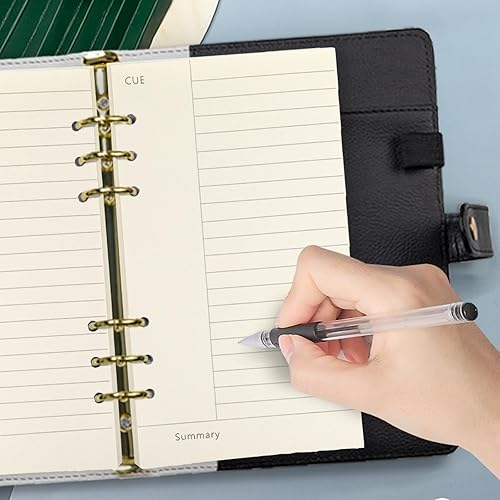 Miniatura 104 de Recambio de planificador A5 negro en blanco, insertos de planificador A5, repuesto de carpeta de 6 anillas, papel negro para carpeta recargable En