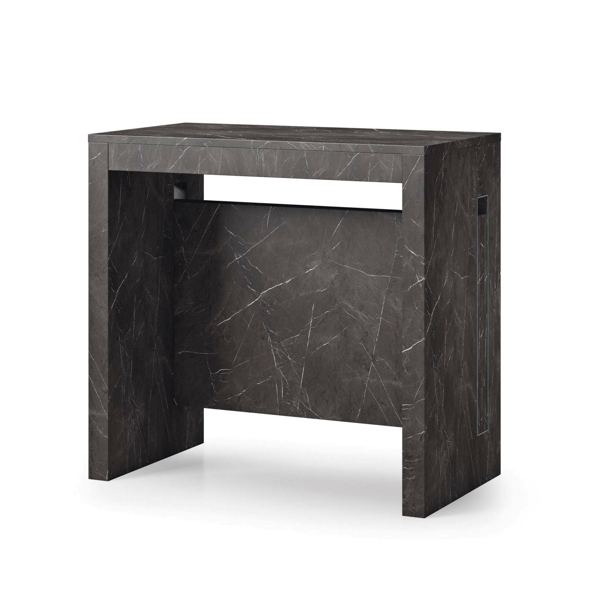 Dmora - Mobile sotto lavabo NewYork, Mobiletto per bagno, Armadio a 2 ante con specchio, 60x45h80 cm, Bianco lucido