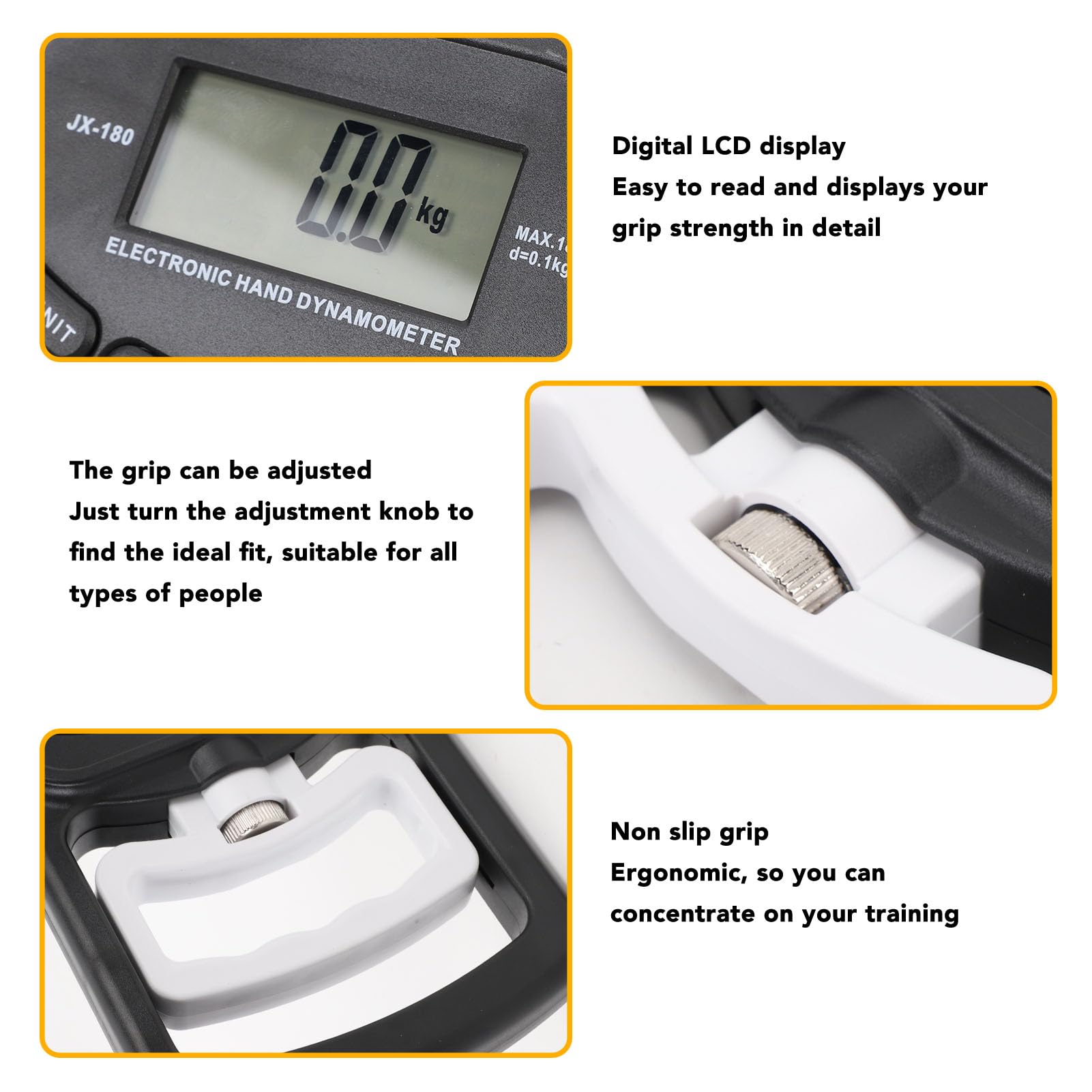 Elektronische Handdynamometer LED-display Nauwkeurig Instelbare Greepafstand Digitale Handgreep Krachtdynamometer Elektronische Handgreep Digitale Sportschool Sportuitrusting Krachttraining