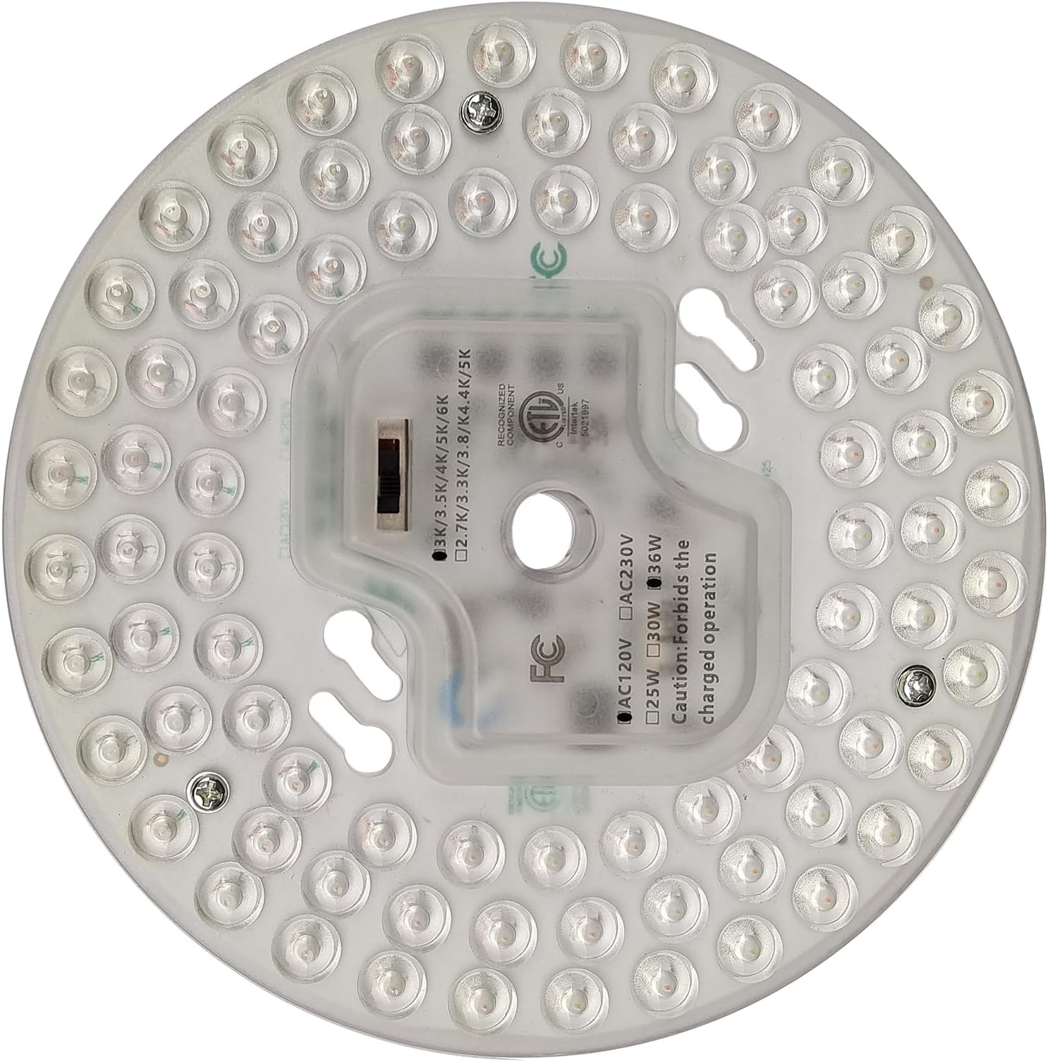 36W Dimmable LED Light Engine Retrofit Kit for Ceiling Fan Light Replacement LED Board Panel,5 Color Temperature,ETL Listed