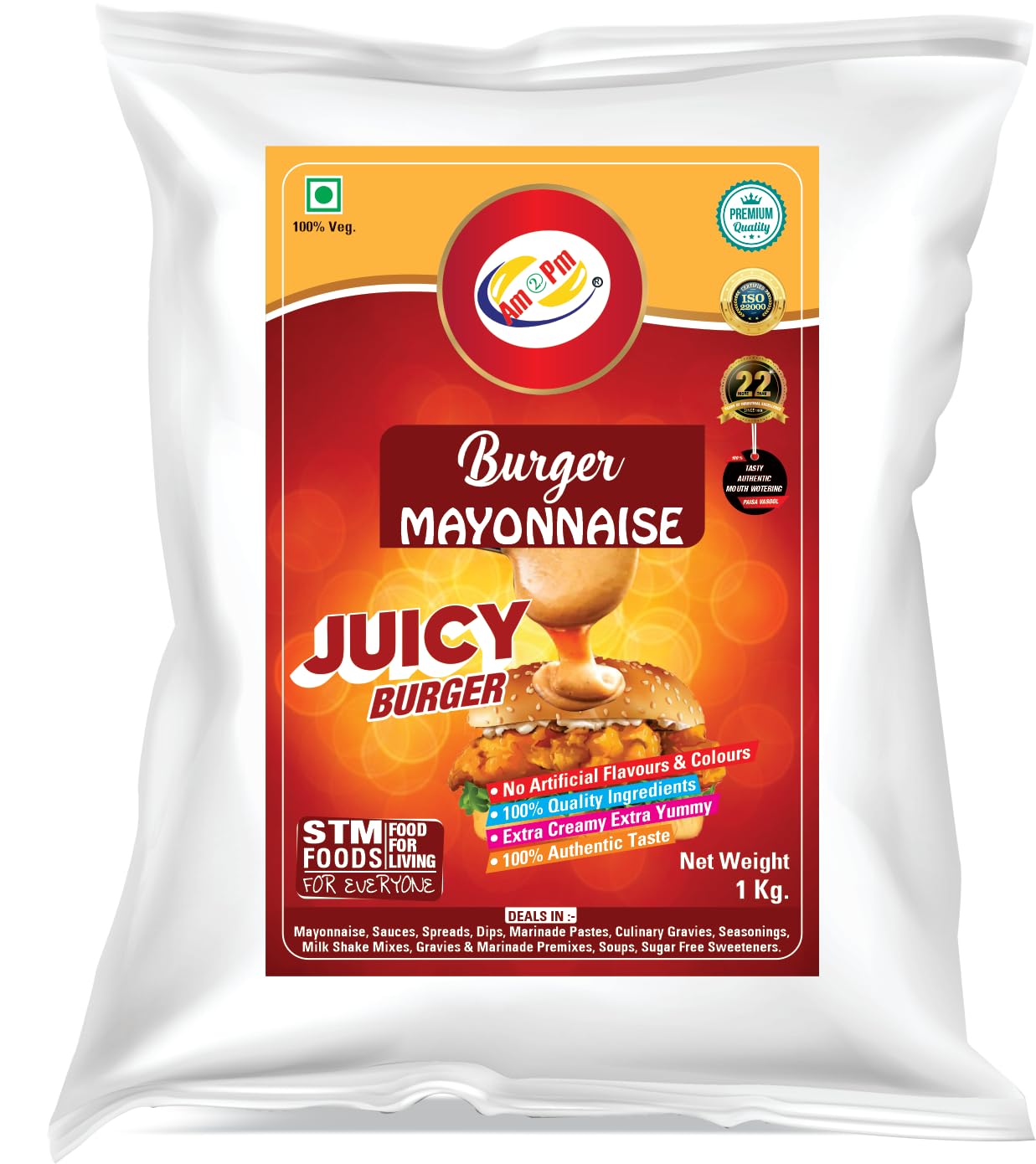 Am 2 Pm - Burger Mayonnaise Spread Multipurpose Creamy Sauce For Burgers, Sandwiches Salad Dressing,Veg Non Veg Fried Snack Wraps & Rolls Hot Dog Momos - 1Kg (B0CBRQF9ZQ) Amazon Price History, Amazon Price Tracker
