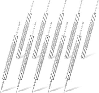 10Pcs Watch Pins Removal Tool Watch Link Removal Kit Professional Stainless Steel Single Head Double-Ended Spring Bar Tool Watches Install Repair Band Replacement Sizing (Silver)