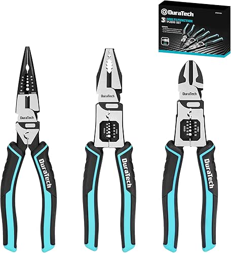 DURATECH 3PCS Pliers Set, Large 6 in 1 Multifunctional Wire