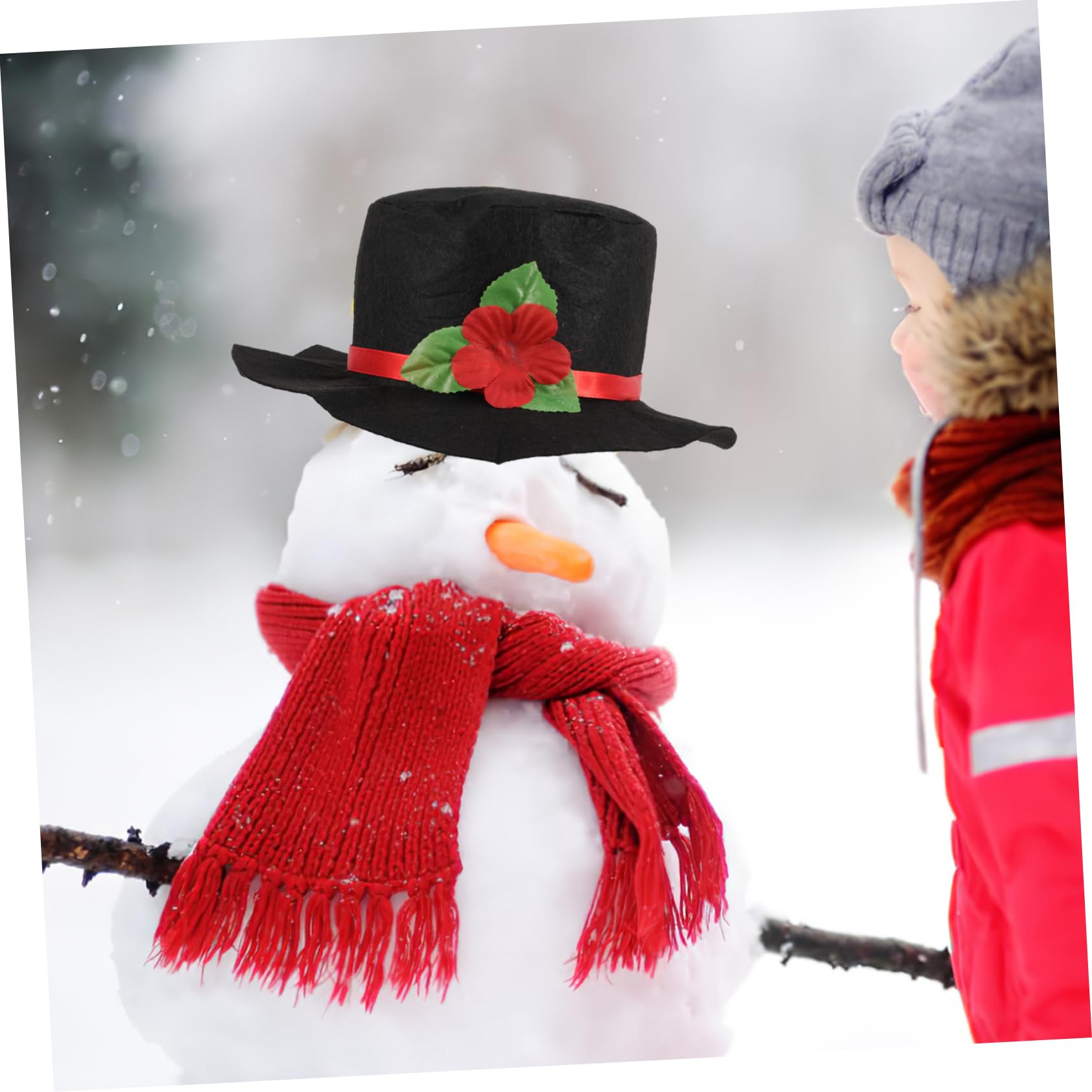 IMIKEYA 2 Sätze Schneemann Verkleiden Sich Weihnachtsschneemann Requisiten Schneemann-karottennase Bauen Sie Ihren Schneemann-bausatz Schneemann-kleidungszubehör Schneemann-schal Polyester