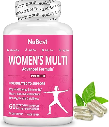 Miniatura 1 de NuBest Women's Multi 18+ - Apoya la inmunidad, la energía, los huesos, el corazón y el bienestar - Vitaminas A, C, D, E, B1, B2, B6, B12, biotina,