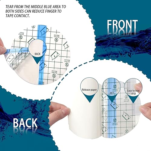 Miniatura 5 de 50 vendajes transparentes impermeables transparentes para vendaje adhesivo elástico, protector de parche redondo para ducha, cinta de tatuaje,