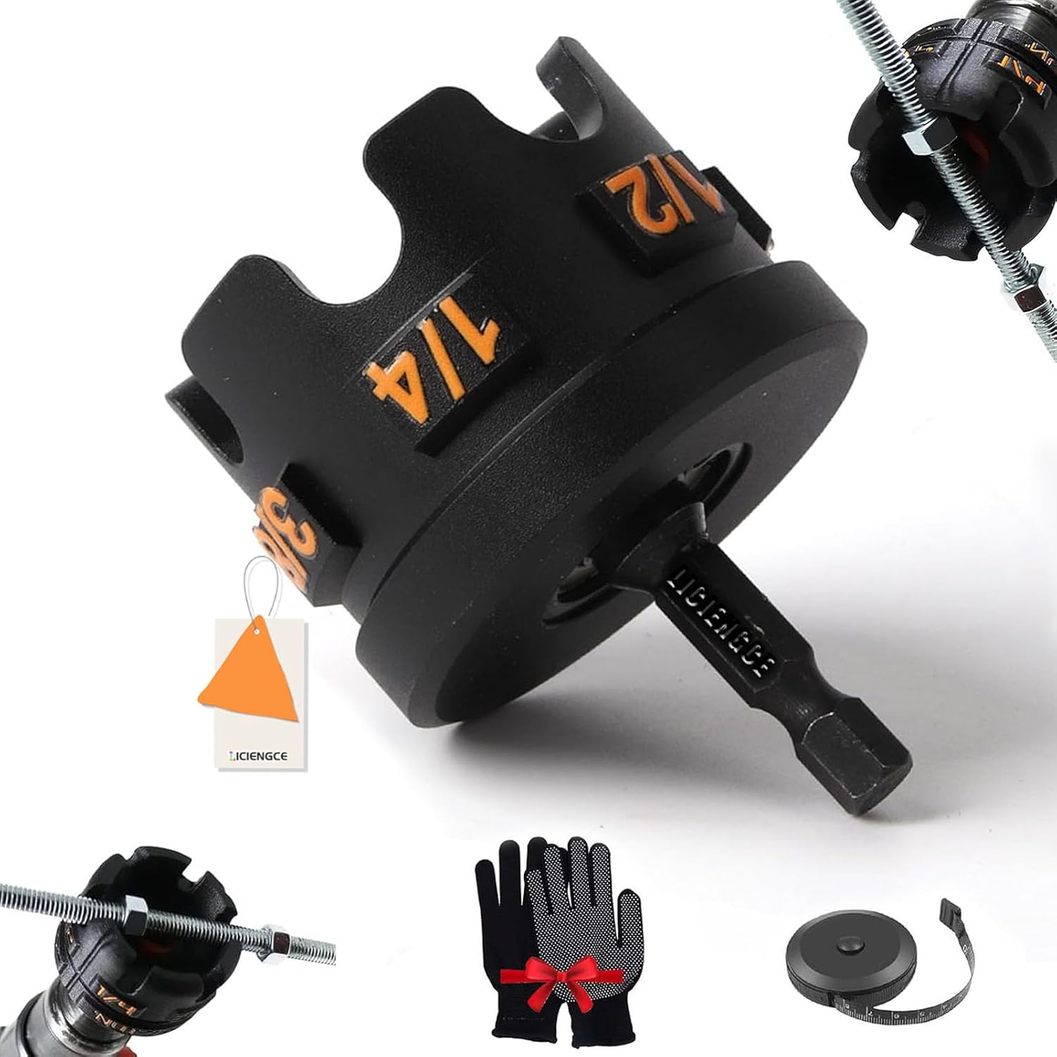 Nut Spinning Drill Attachment for 1/4", 3/8", 1/2" Threaded Rods – Hex-Shank Nut Driver Extractor for Conduit Racks & Strut Systems – Fast Nut & Bolt Removal Tool