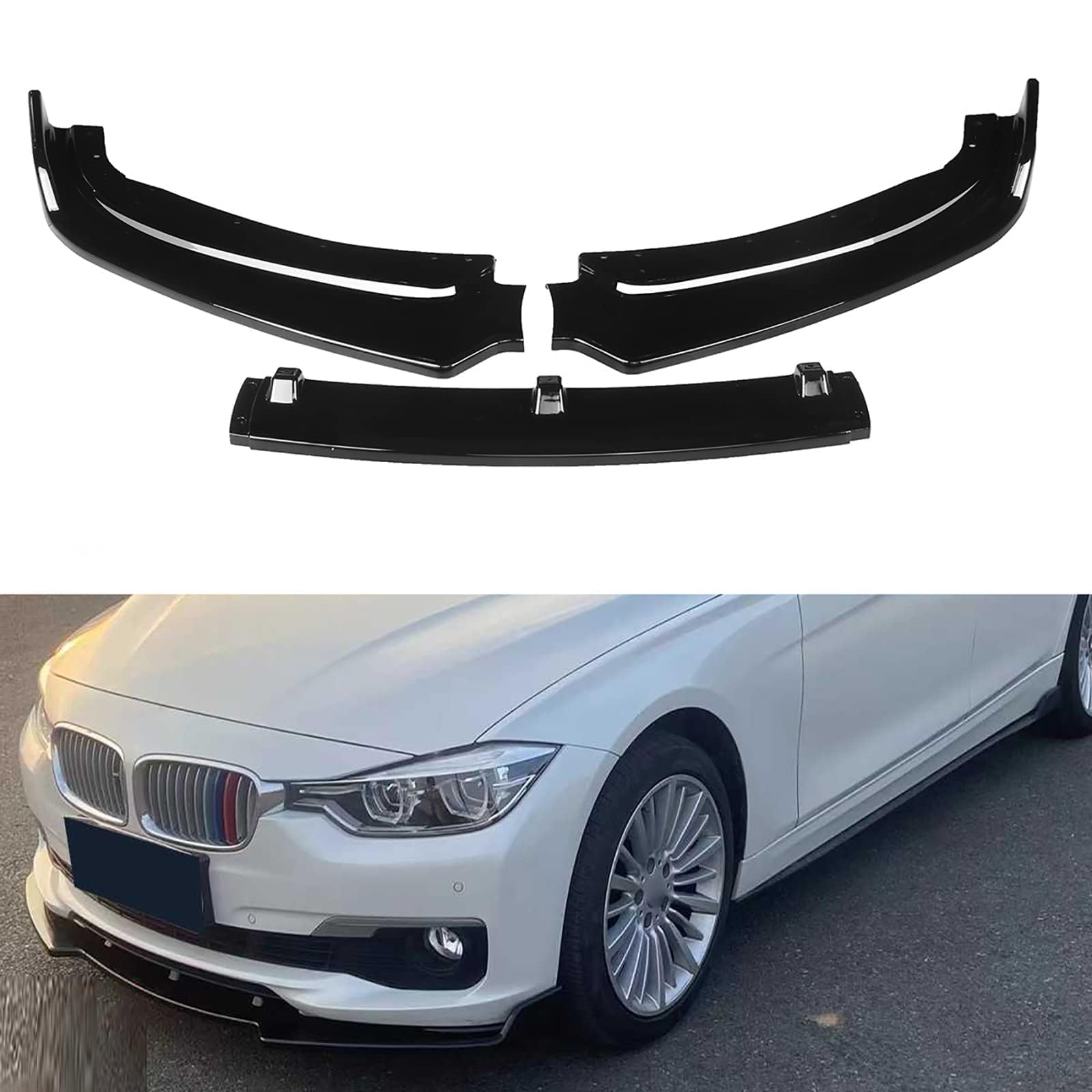 Séparateur diffuseur pour BMW 3 Series F30 F35 avec lèvre de pare-chocs avant aérodynamique