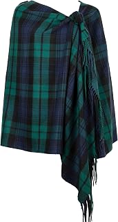 Oversized Scottish Tartan Plaid Shawl Wrap – Soft Cashmere Feel Winter Scarf, 80" x 30"