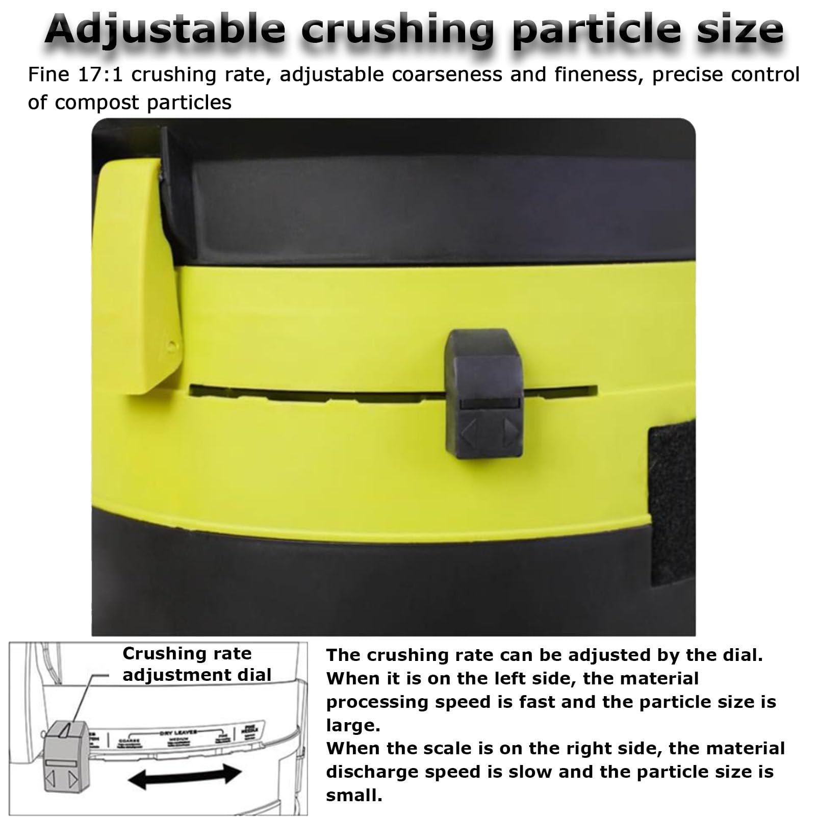 Trituradora de hojas eléctrica con cable, trituradora de jardín portátil sin cuchillas con ruedas, trituradoras y astilladoras de 8000 rpm con bolsa recolectora, diámetro del embudo 54 cm,30cm
